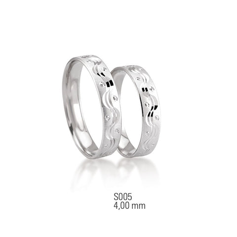 CELIK SILVER WEDDING RINGS 925 STERLING WEDDING RINGS S005 (PAIR PRICE)