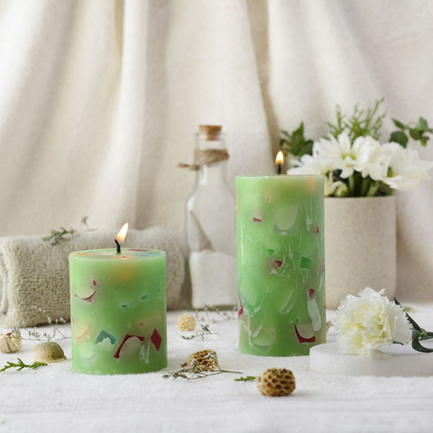 Hand Made Candles - Colors Of Earth Series - Jal And Agni Combo Pack (210 & 330 Gm)