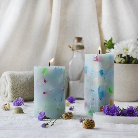 Hand Made Candles - Colors Of Earth Series -Prithvi&Aakash Combo Pack(260 & 370 Gm)