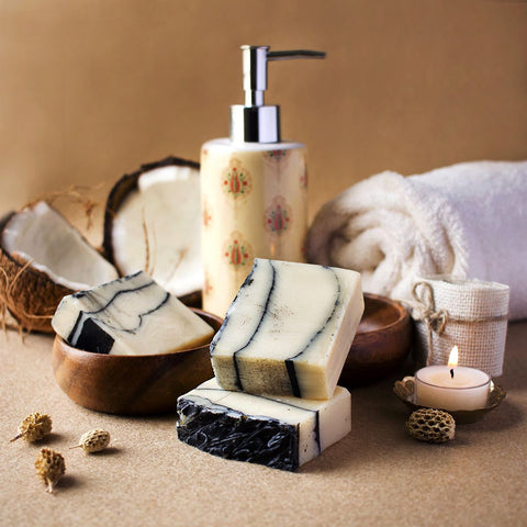 Hand Made Soaps - Coconut Milk And Activated Charcoal Soap
