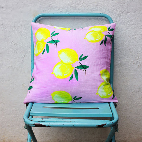 Home Decor - Cushion Cover Water Colour Lemons