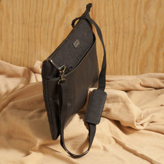 Laptop Bags - Wool Felt Genuine Leather Laptop Bag