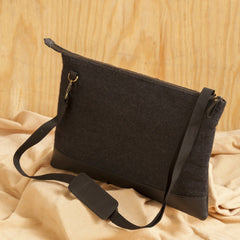 Laptop Bags - Wool Felt Genuine Leather Laptop Bag