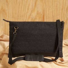Laptop Bags - Wool Felt Genuine Leather Laptop Bag