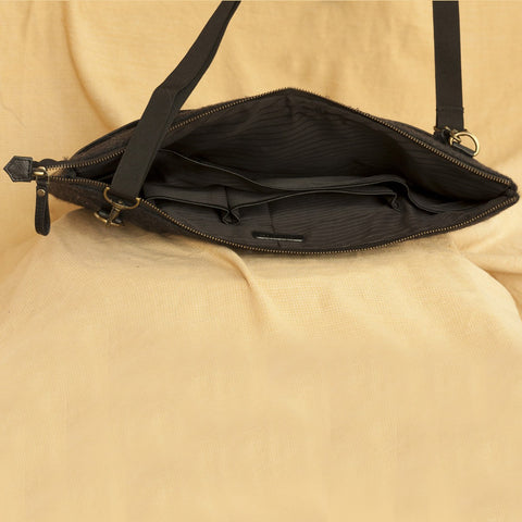 Laptop Bags - Wool Felt Genuine Leather Laptop Bag